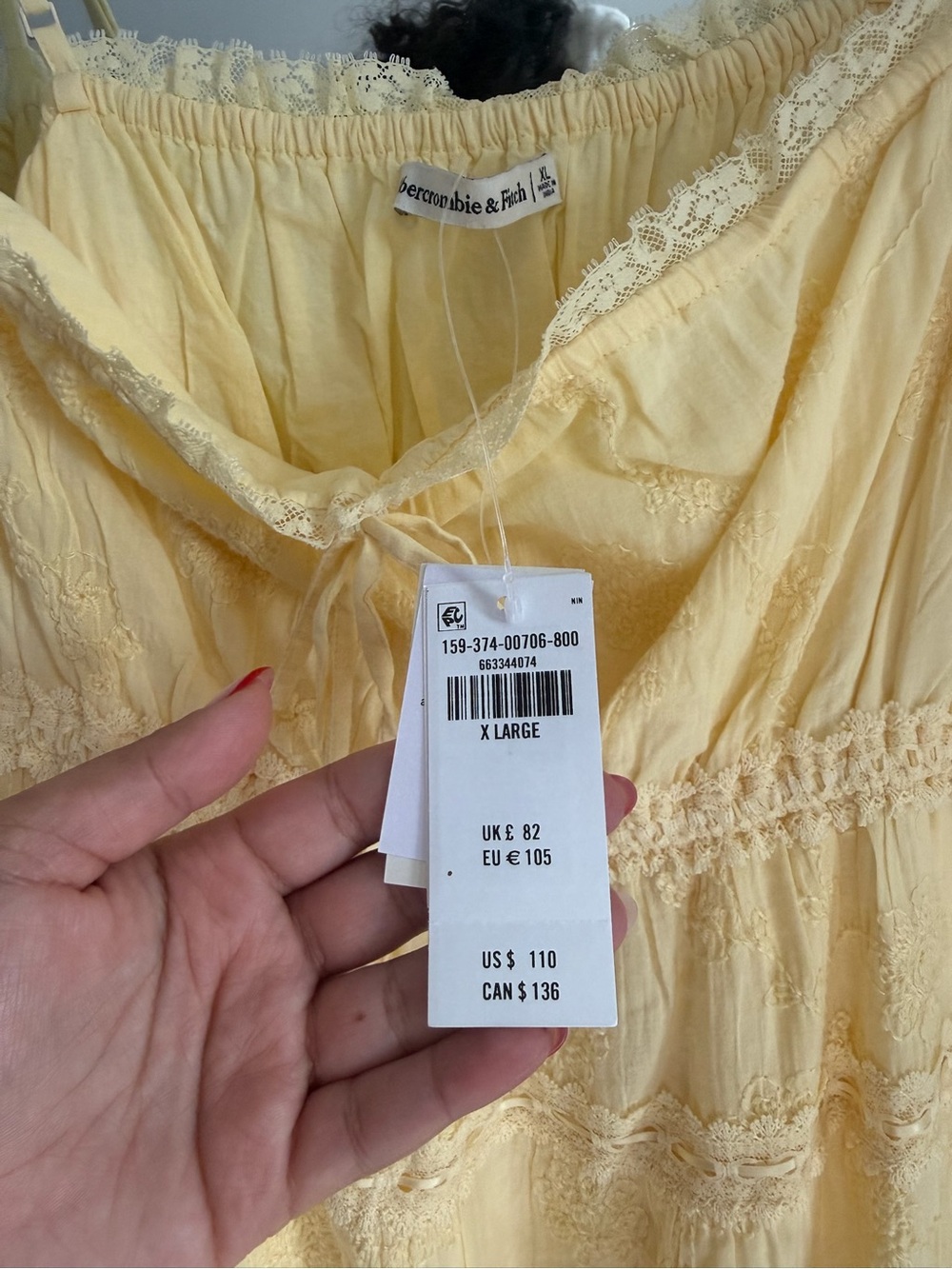 Abercrombie & Fitch Yellow Spaghetti-Strap Mini Dress - Picture 2 of 3
